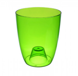 Кашпо пластиковое для орхидей 2,4л Орхидея зеленый прозрачный М 3149