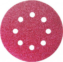 Круг абразивный на ворсовой подложке под "липучку", перфорированный, P 100, 125 мм, 5 шт.// MATRIX
