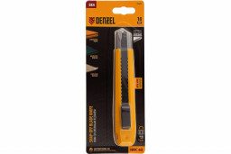 Нож 18 мм сменное лезвие SK4 метал направляющая клипса нажимной фиксатор Denzel