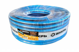 Шланг поливочный ПВХ усиленный премиум,пищевой четырехслойный армированный 3/4, 25м синий Вихрь 73