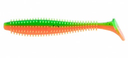 Виброхвост несъедобный Helios Shaggy 3,35"/8,5 см Pepper Green & Orange