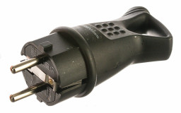 Вилка электрическая однофазная с ушком каучук UNIVersal 